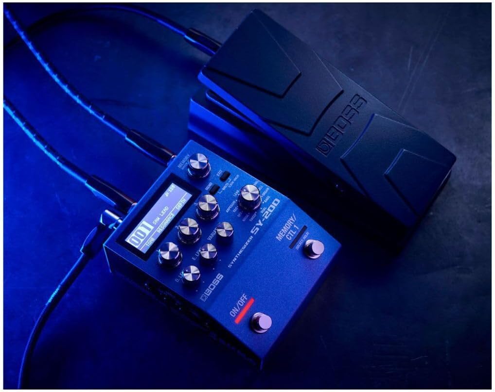 BOSS SY-200 SYNTHESIZER EFFECTS PEDAL – Advanced BOSS Polyphonic Guitar Synth Technology in a Streamlined 200 Series Pedal for any Guitar or Bass – Full MIDI I/O – 128 Memories – 171 Synth Sounds