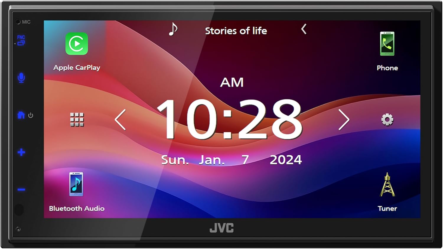 JVC KW-M595BT Digital Car Stereo (50W x 6-Ch), Apple CarPlay & Android Auto Compatible, Bluetooth-Enabled Head Unit with 6.8