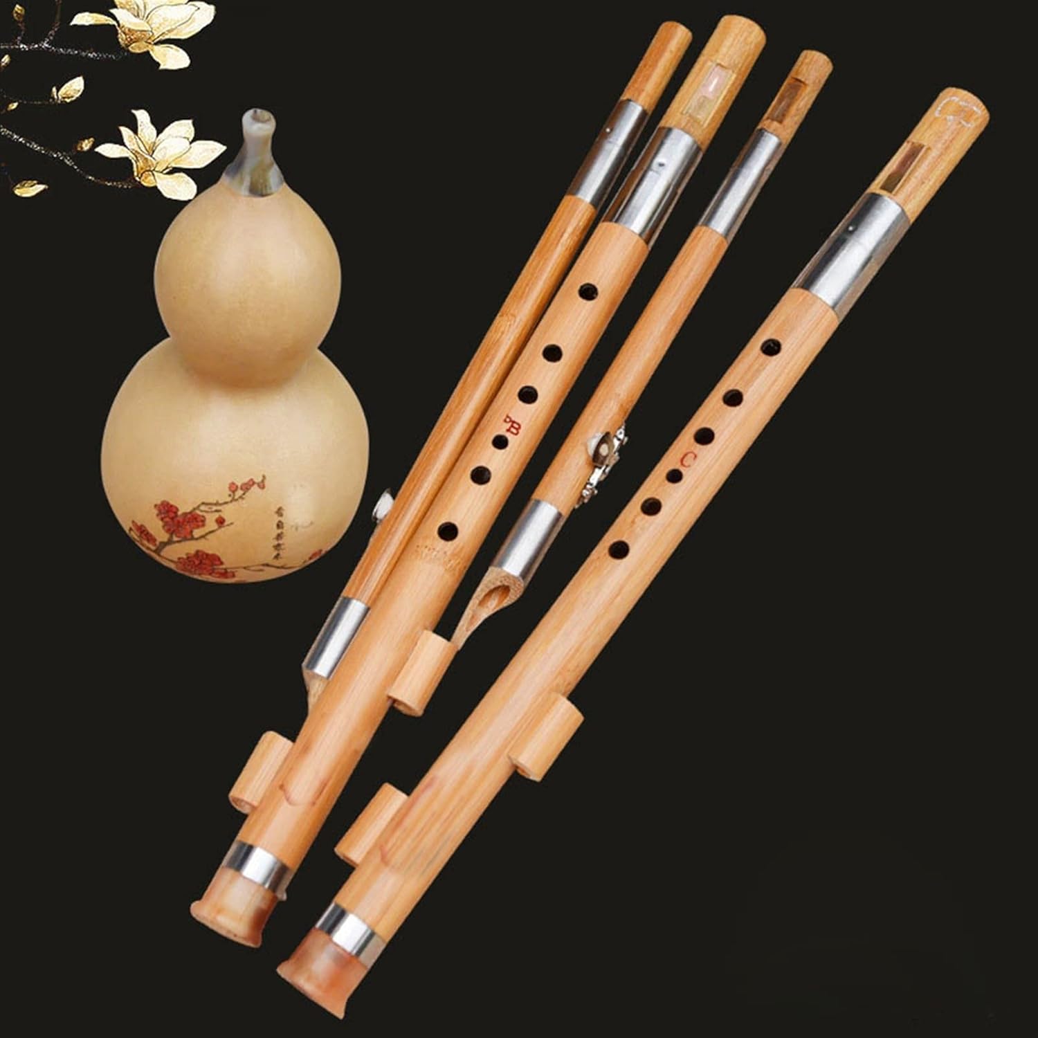 FLFL Hulusi Two-Tone Cucurbit Musical Instrument Performance Since Beginners F+G Drop B+C Blending Box (Color : F+G)