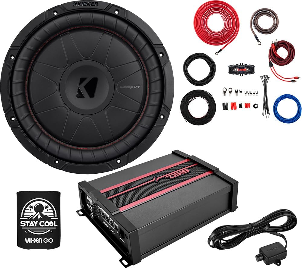 KICKER Subwoofer and Amp Package of 3 Items - 12