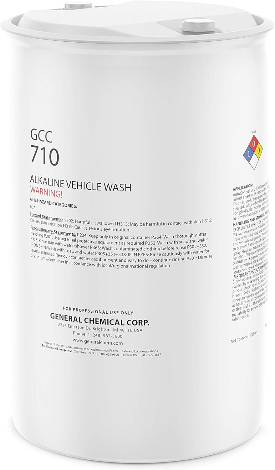 AutoGeneral GCC 710 Vehicle Wash Concentrated Alkaline Car Shampoo for Cleaning & Detailing Water-Based Multi-Surface Dirt & Grease Cutter Professional Commercial Grade Cleaner - 55 Gallons