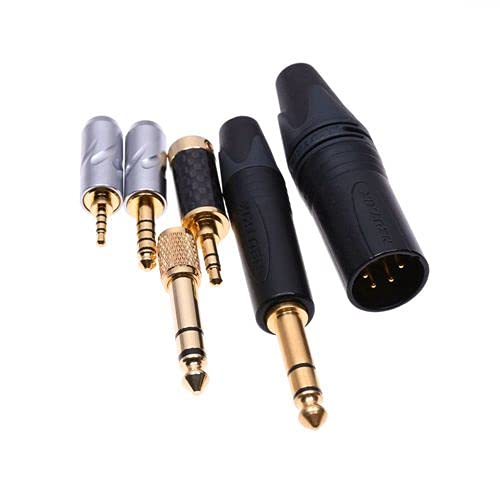 Black Sleeve 16 Cores 5N Pcocc HiFi Cable New 2x3.5mm for Hifiman Arya HE1000se HE5se HE6se HE4xx Headphone Upgrade Cable Extension Cord (1.2meter(4feet), Silver Plated Cable)