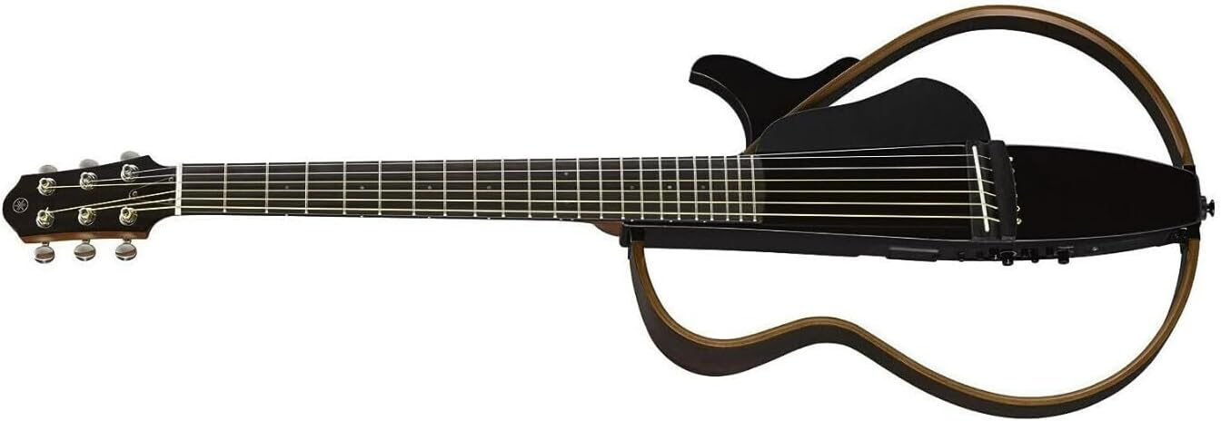 Yamaha SLG200S TBL Steel String Silent Guitar with Hard Gig Bag, Translucent Black