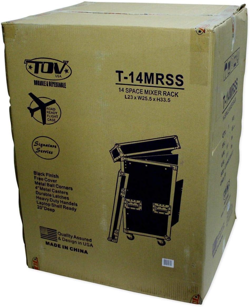 TOV Pro X T-14MRSS 14U x 10U Slant Combo DJ Rack Flight Case w/ 4