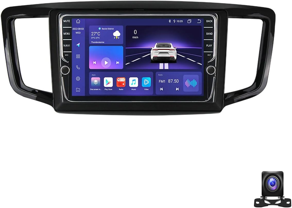 Double Din Car Stereo Bluetooth MP5 Player with Carplay/Auto, 9 Inch Touchscreen Radio Receiver with AHD Backup Camera, Compatible with Honda Odyssey 2015~2020 Support 4G/SWC/DSP,K700S