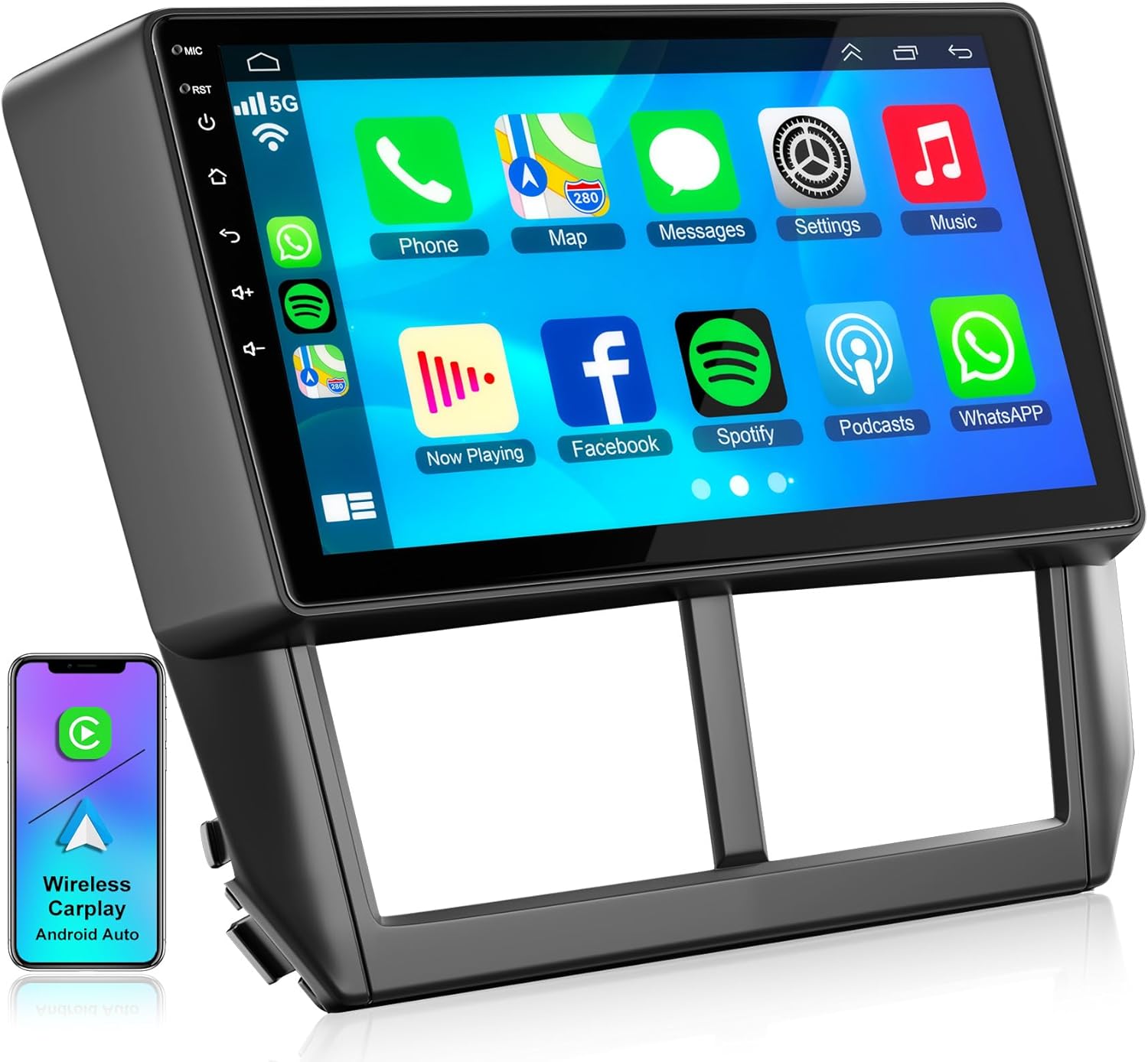 4G+64G Car Radio Stereo for Subaru Forester 2008-2012, with Wireless Carplay&Android Auto, Android 13 Support Bluetooth/Voice Control/GPS/WiFi/SWC/FM, 9 Inch IPS Touch Screen, Backup Camera