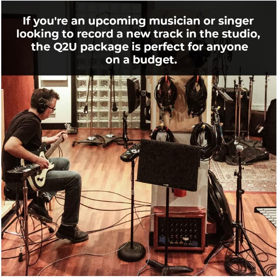 SAMSON Q2U USB/XLR Dynamic Microphone Recording and Podcasting Pack (Black)