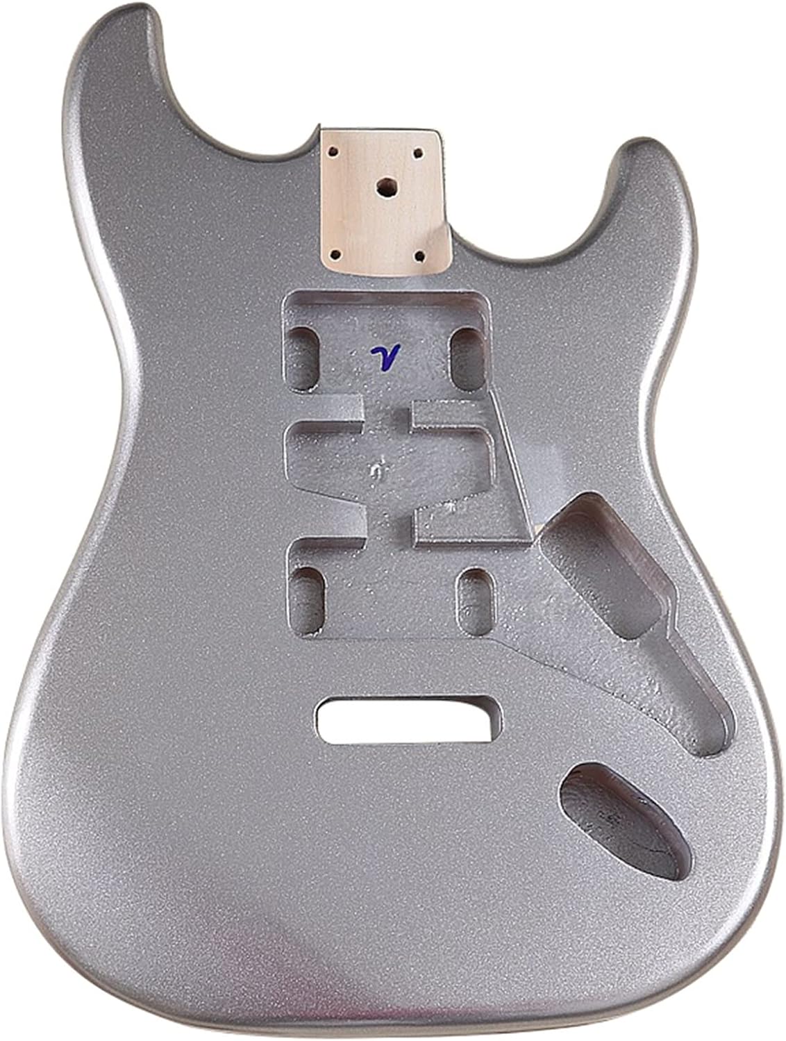 FLFL Electric Guitar Body Silver Color Guitar Body for Strat ST Electric Guitar Barrel Accessories Unfinished Guitar Kit