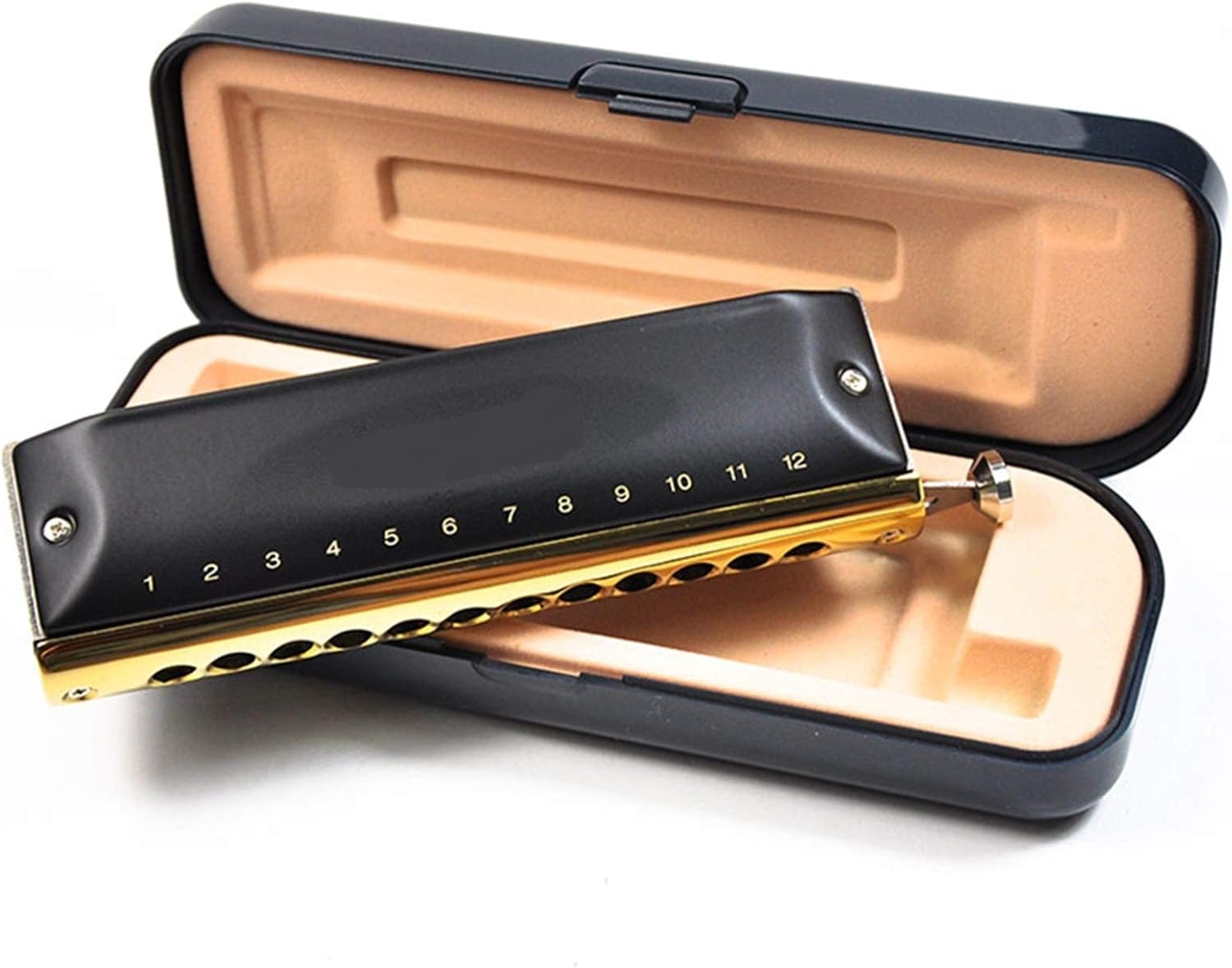 SUOFEILAIMU Chromatic Harmonica ABS Comb 12 Hole 48 Tone C Key Professional Armonica Cromatica Mouth Organ Woodwind Music Instrument (Color : Sliver Color)