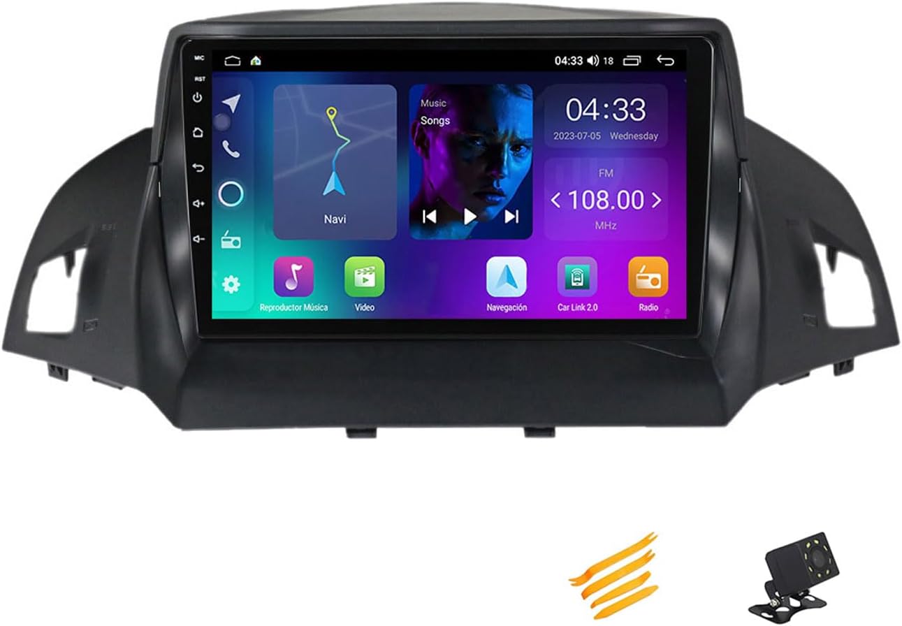 Android 13 Car Stereo Bluetooth Car Play 2 DIN Touch Screen Compatible with Ford Kuga 2012~2019 9in QLED Display Car Radio with Navigation Android Auto FM RDS SWC,4 Core NF1 1G+32G
