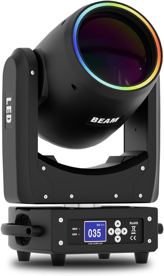 SHEHDS 300W LED Moving Head Light with 13 Gobos, 11 Colors, 8+16 Prism, Frost & Rainbow Wheel, Strobe Effect, DMX512 for Party, KTV, Bar, Stage Show