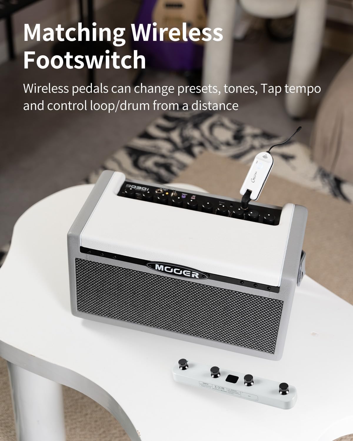 MOOER SD30i Practice Guitar Amp Portable Smart Amplifier, Bluetooth 30W Stereo Sound, 5Hrs Bettary Life, with 101 Effects, 80s Looper and 40 Drummer for Electric Guitar