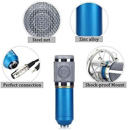 Condenser Recording Microphone Computer Network Karaoke for Radio Broadcasting Ktv Karaoke Vocal Microphone, Blue