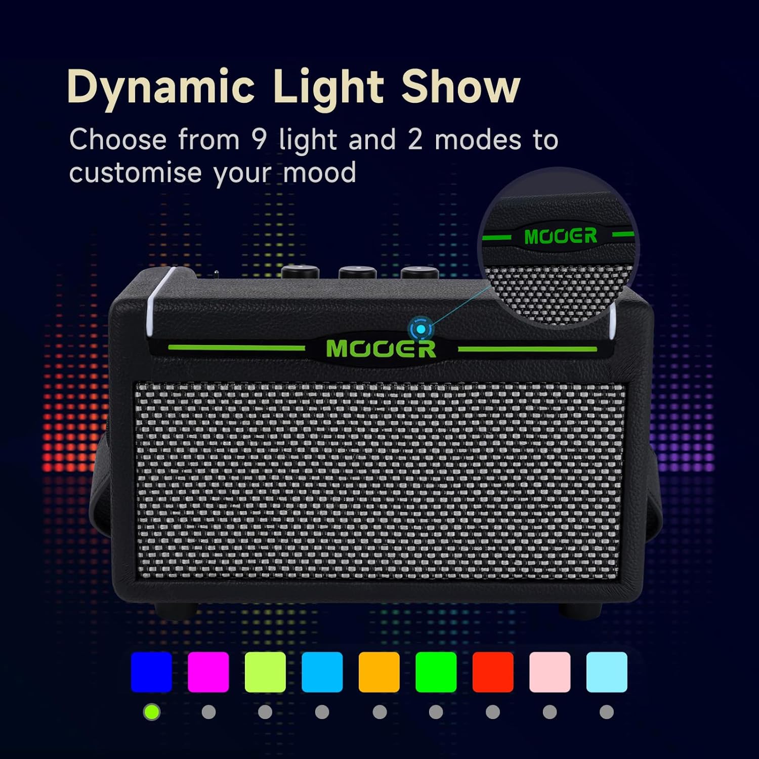 MOOER SD10i 10W Practice Guitar Amplifier Combo with Smart Effects App, Stero Sound Portable with LED Light, 49 Effects Types, 52 Amp Models, Loop, Drum Machine, Tunner (Black)