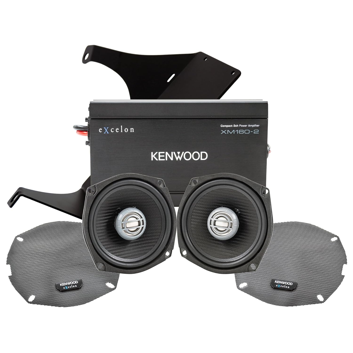 KENWOOD Excelon Motorsports Front Amplifier Package for 1998-2013 Street Glide Motorcyle Models