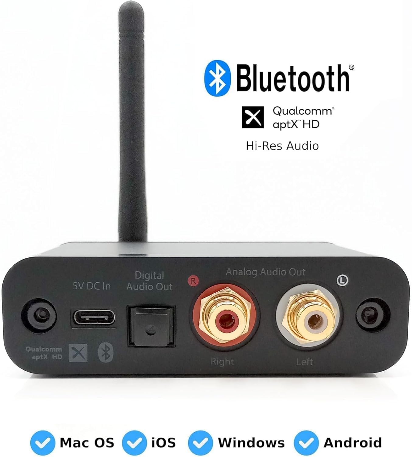 Audioengine B1 5.3 Bluetooth Receiver for Older Classic Stereo Speakers and Sound Systems - Long Range HiFi Adaptive Wireless Up to 32 Bit Audio Music Streamer