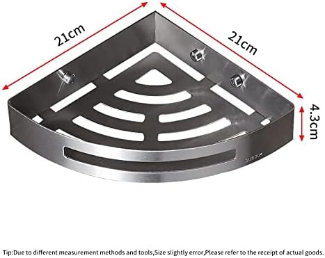 Exquisite Bathroom Shelves Shower Caddy Stainless Steel Bathroom Corner Shelf, Brushed Nickel Wall Mount Triangle Shower Caddy Rack, Bath Accessories Bathroom Shelf Storage (Color : Double)