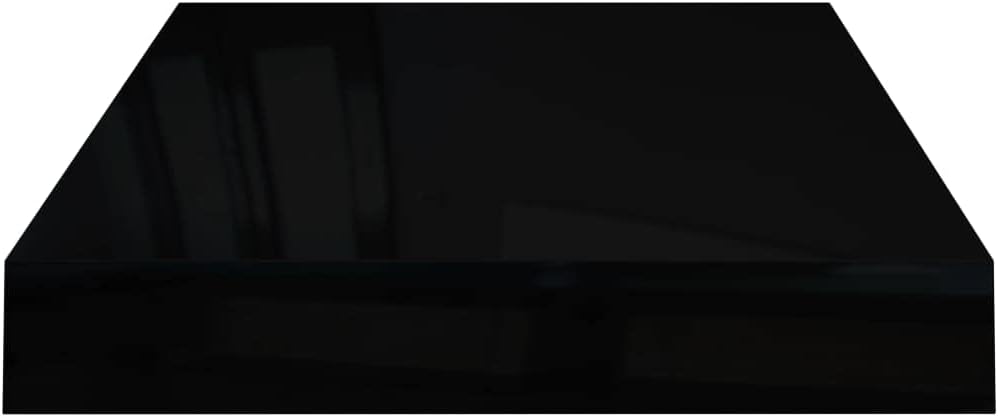 Modern Floating Shelves,Wall Storage Shelves,Wall Mounted Shelf Organizer Unit Display Shelf,for Living Room,Bedroom,Kitchen,Bathroom,Office,4 pcs High Gloss Black 15.7