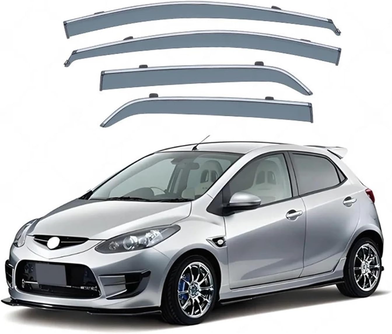 Compatible for Mazda Demio Hatchback Sedan 2008-2023+ Car Window Visor Awning Shelters Windshield Side Window Rain Sun Shade Accessories(Hatchback M-K2)