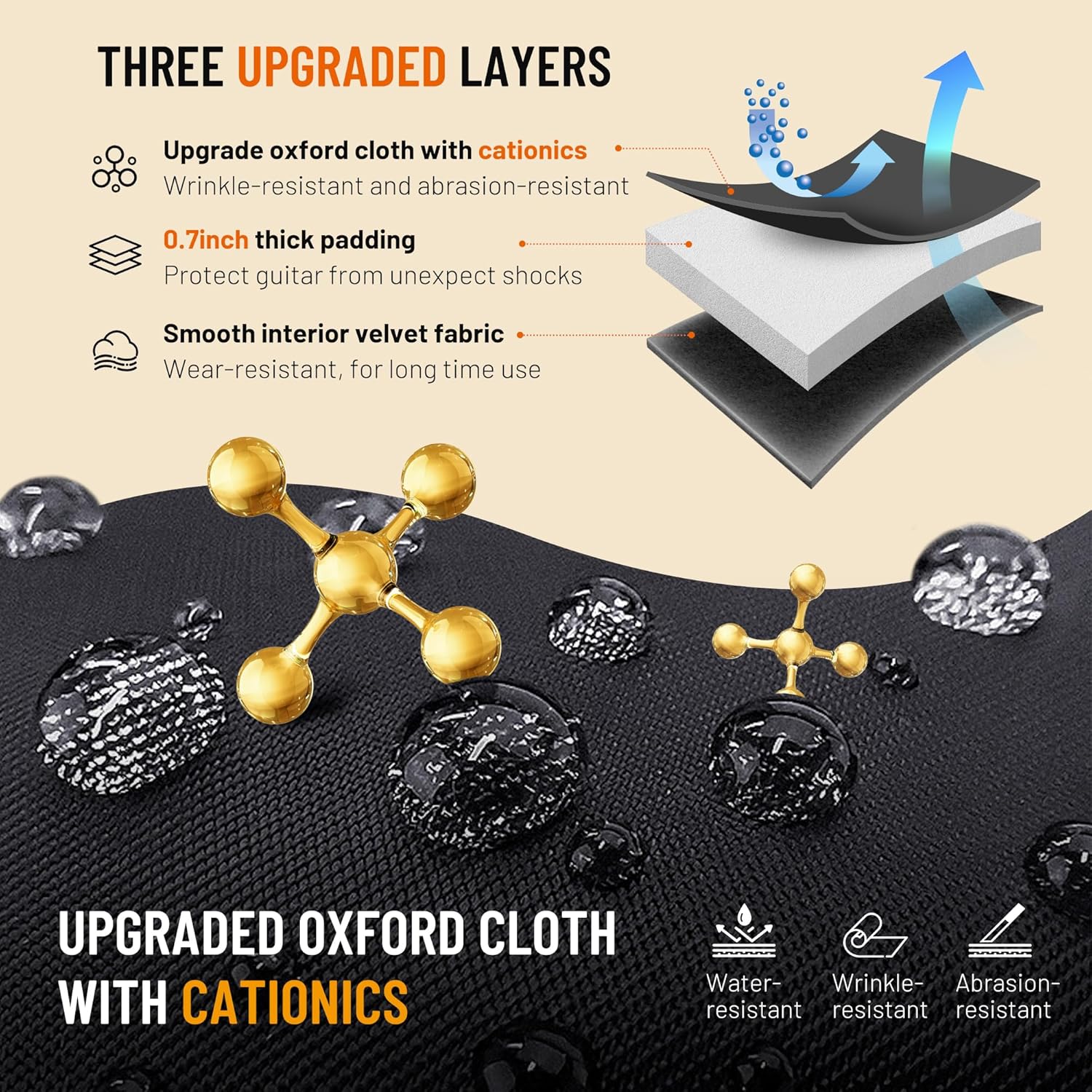 CAHAYA Dual Electric Guitar Gig Bag - Padded for 2 Guitars, Fits ST, TELE & LP - Black Backpack with Adjustable Straps CY00378-1