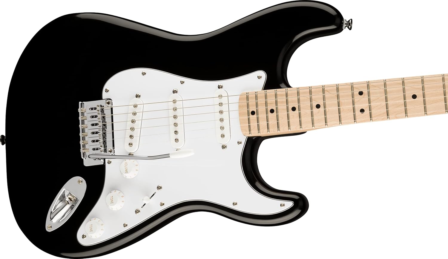 Squier Affinity Series Stratocaster Electric Guitar, with 2-Year Warranty, Black, Maple Fingerboard