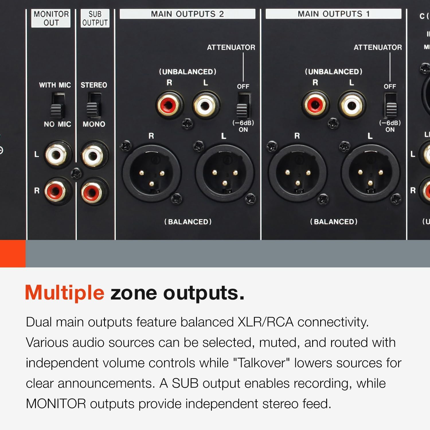 Tascam 7-Channel Rackmount Zone Audio Mixer With Voice Priority (MZ-372)