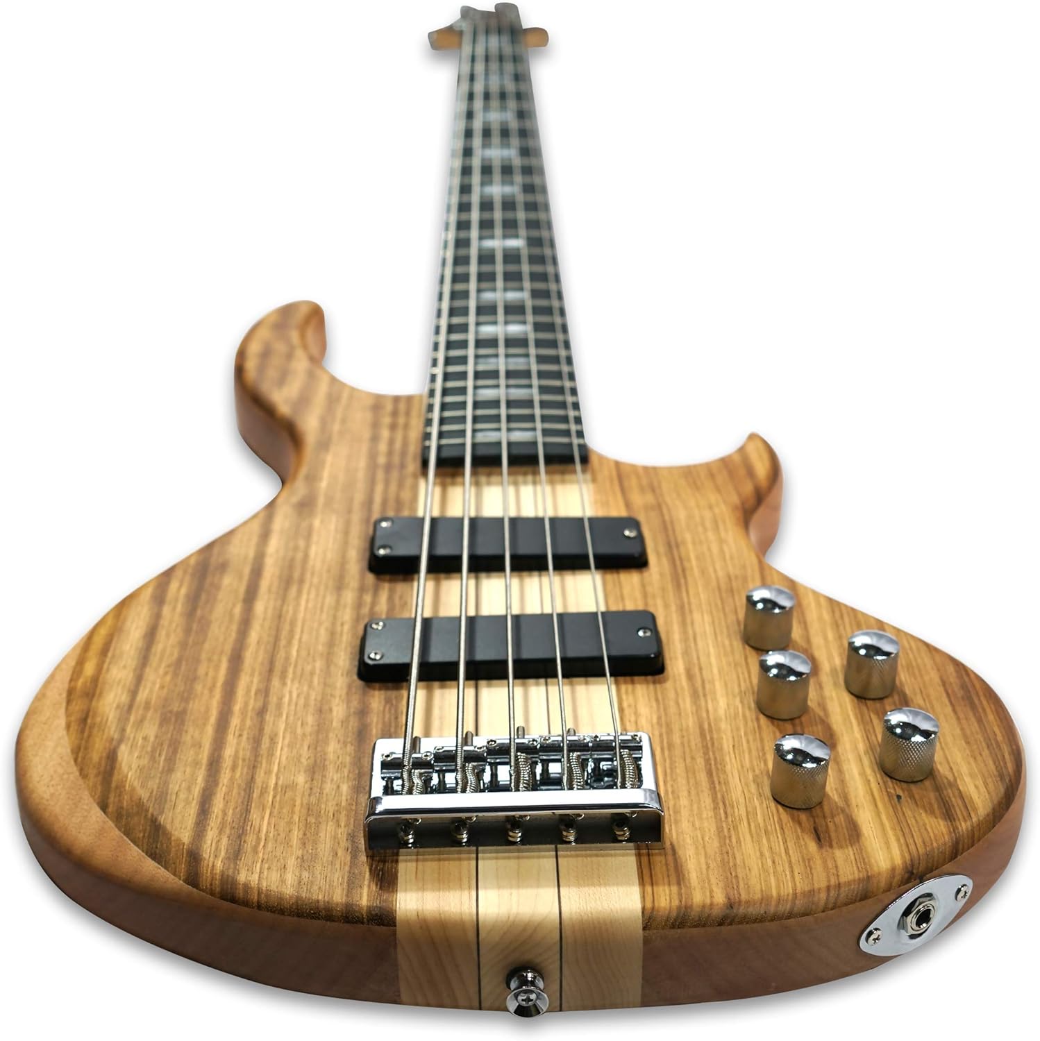 TARIO 5 String Electric Bass Guitar Millettia Laurentii+Okoume body maple neck