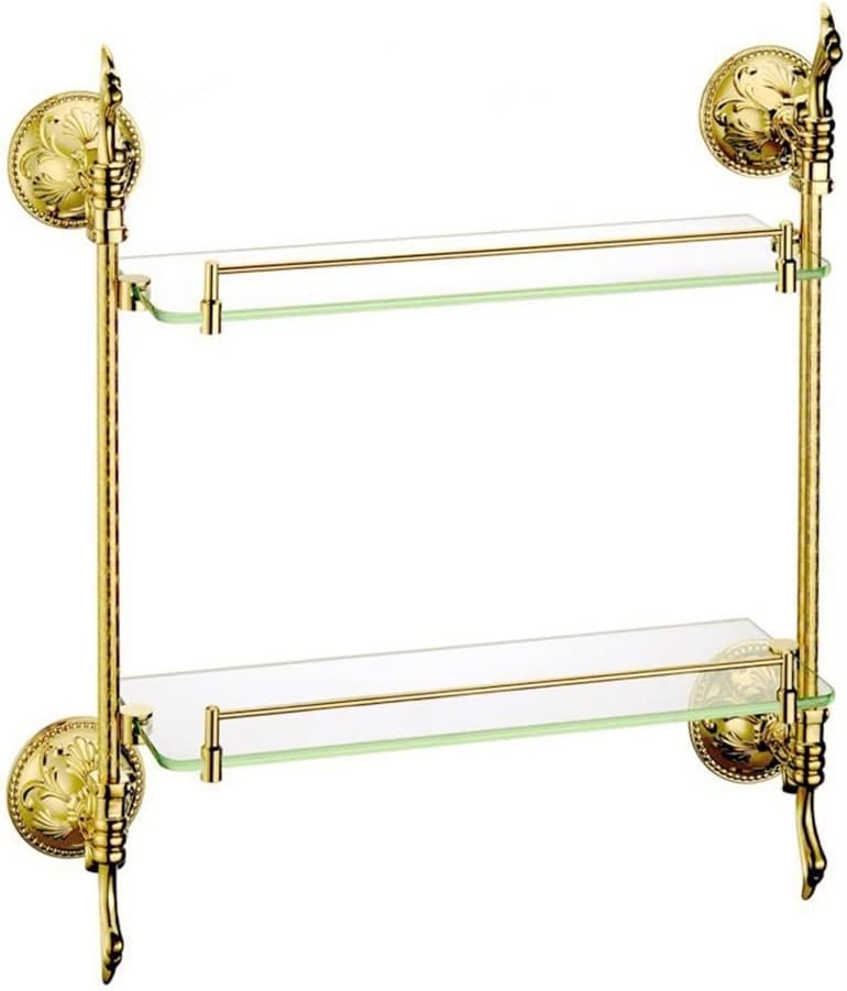 Shower Shelf Racks Brass Glass Shelf, Double Bathroom Shelf, Bathroom Organizer Storage Rack, Gold Bathroom Fittings, Bathroom Accessories Shower Caddy
