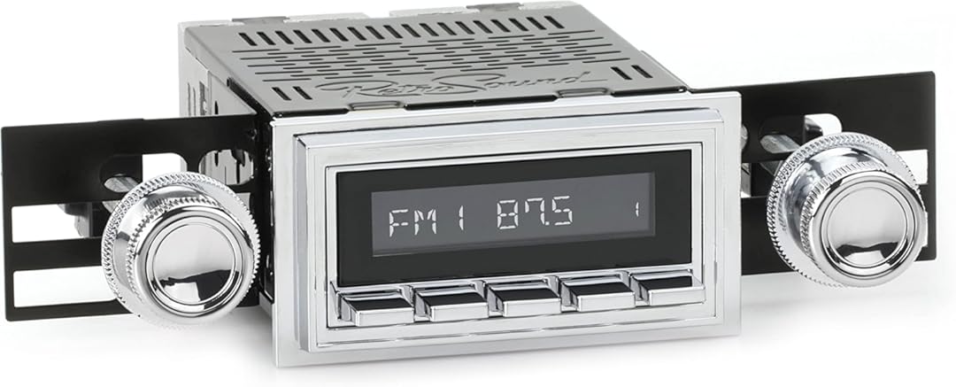 RetroRadio Compatible with 1968 Ford Mustang with Padded Console Features Include Bluetooth, USB, AM/FM HC-M2-126-07-77F2