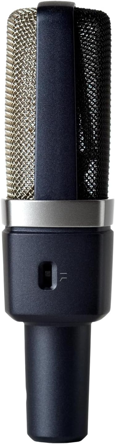 AKG Pro Audio C214 Studio Grade Professional Large Diaphragm, Single Capsule, Vocal and Instrument Condenser Microphone with Rugged Aluminum Carrying Case. XLR Connector. Gray with Gold