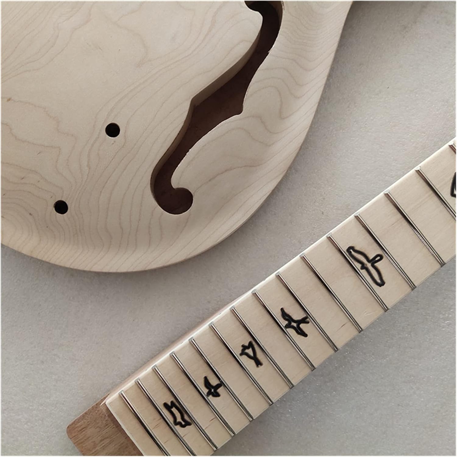 Unfinished Guitar Body 1 Set Unfinished Guitar Neck and Body for PRS Style Electric Guitar Kit Guitar DIY Accessory