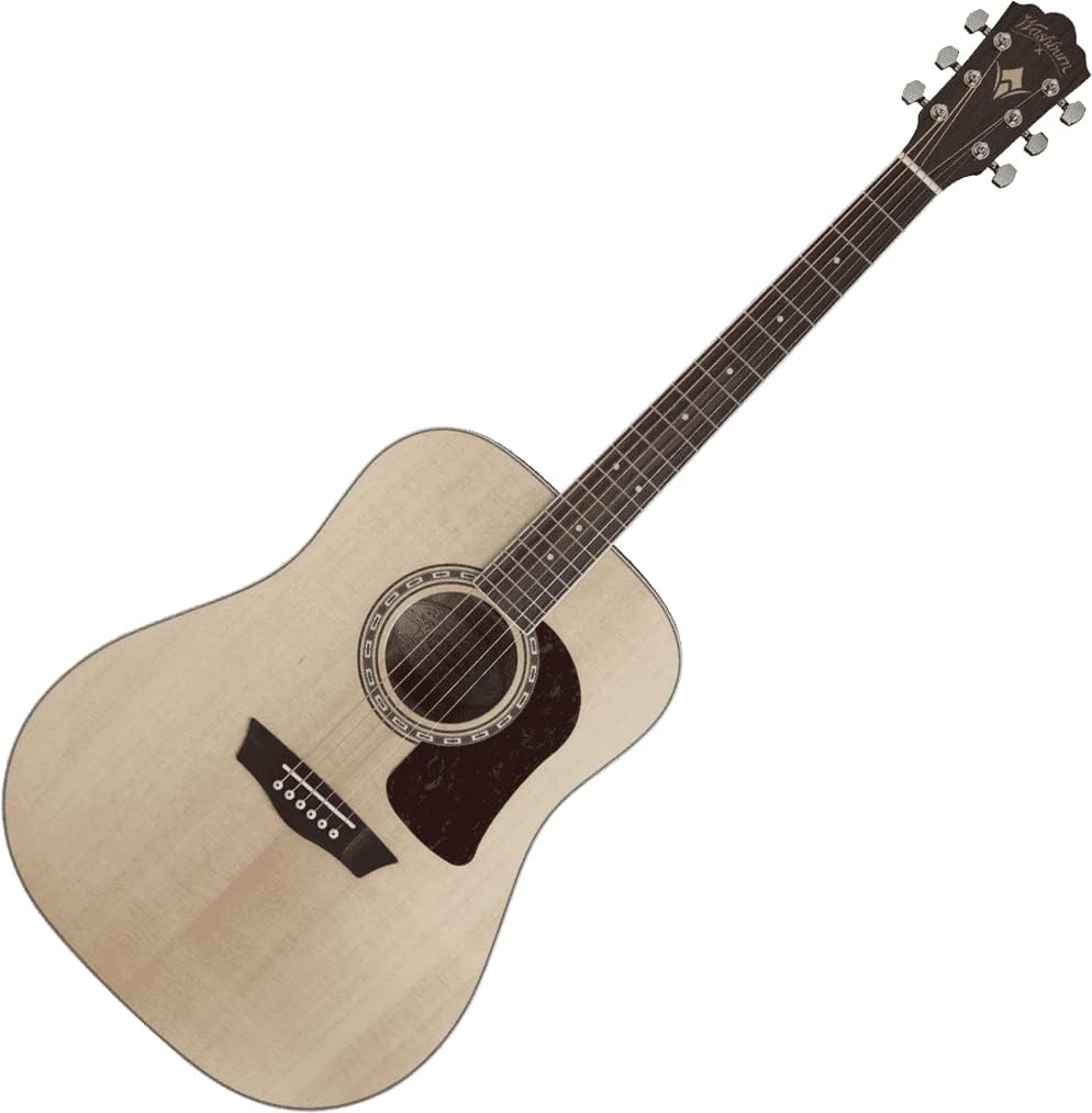 Washburn 6 String Acoustic Guitar, Natural Gloss (HD10S-O)