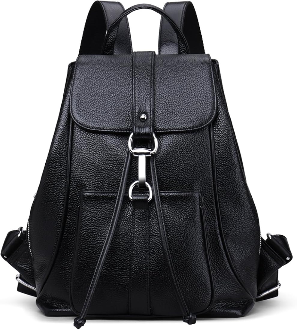 COOLCY New vintage Women Real Genuine Leather Backpack Purse SchoolBag