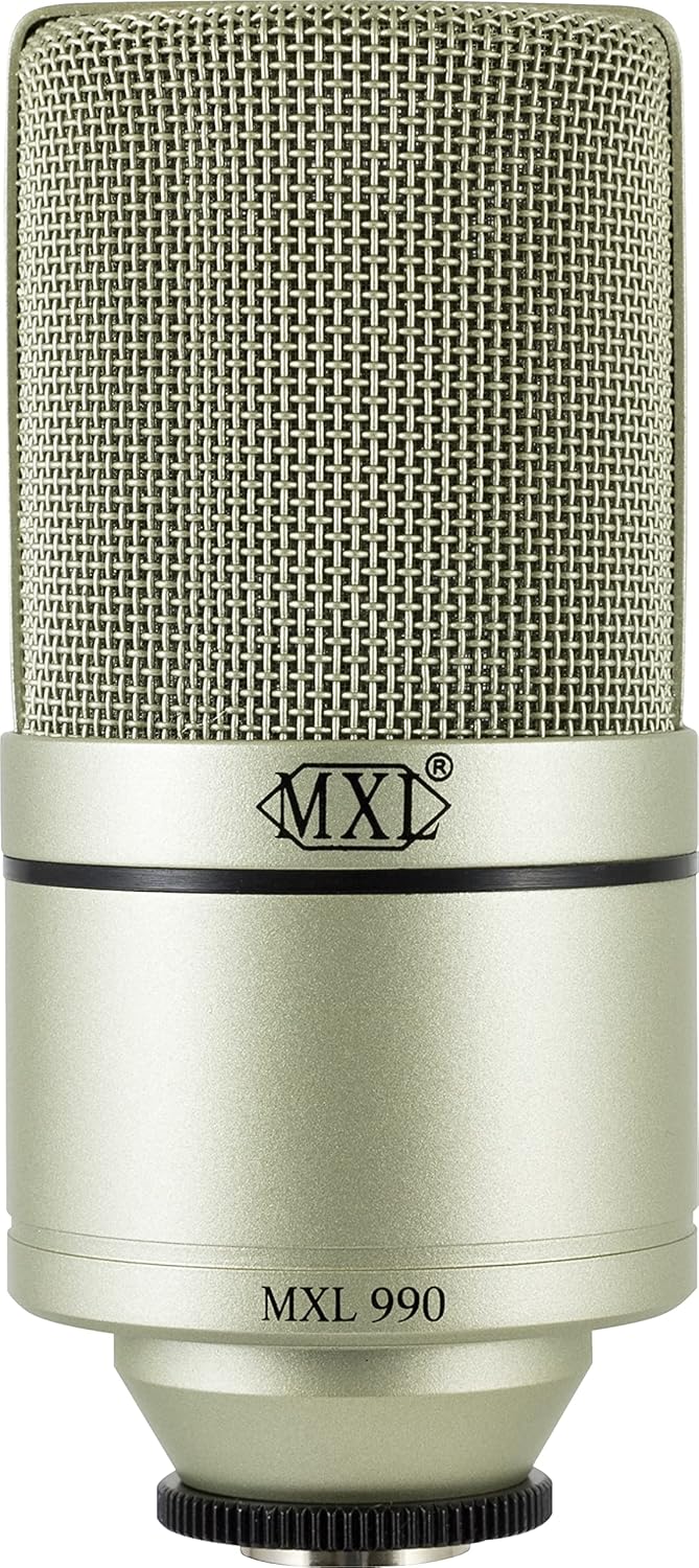 MXL 990/991 Large and Small Diaphragm Condenser Microphone Bundle Project/Home Studio Recording | XLR | Cardiod (Champagne)