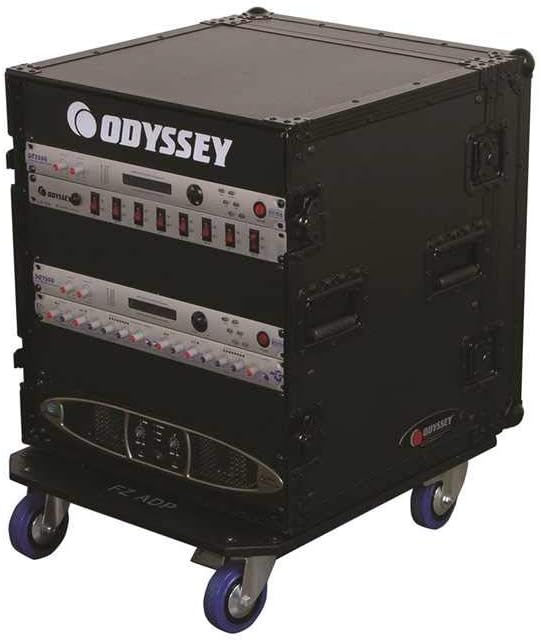 Black 12U Pro Amp Rack with Casters