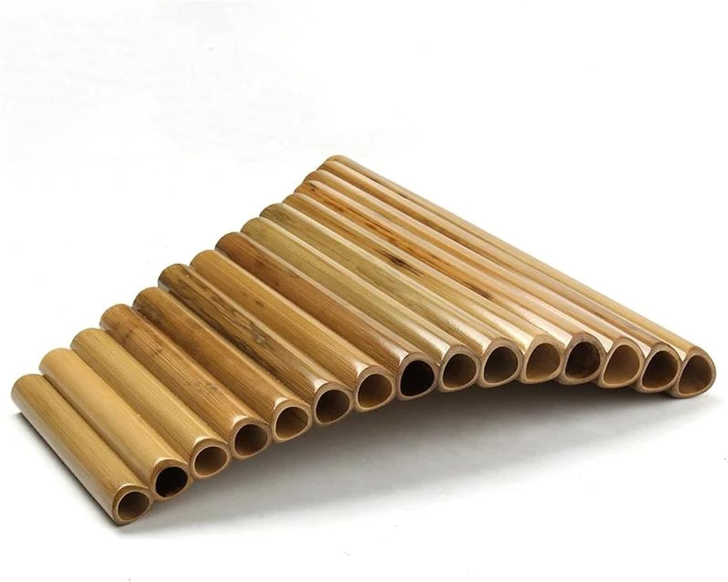 Handmade Pan Flute Woodwind Original Color G Key Folk Musical Instruments 15 Pipes (Color : Left)