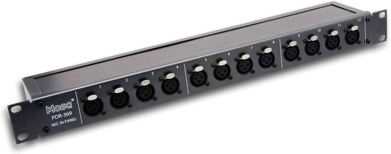 Hosa PDR-369 Patch Bay, 12-Point, De-normalled, XLR3F to XLR3M