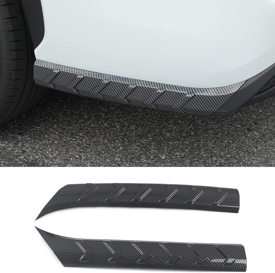 Car Accessories Fit for Toyota Highlander 2020-2023 2024 2025 Rear Bumper Corner Protection Decoration Strip Guard Plate Cover Trim (Carbon Fiber Style) ABS 2 PCS
