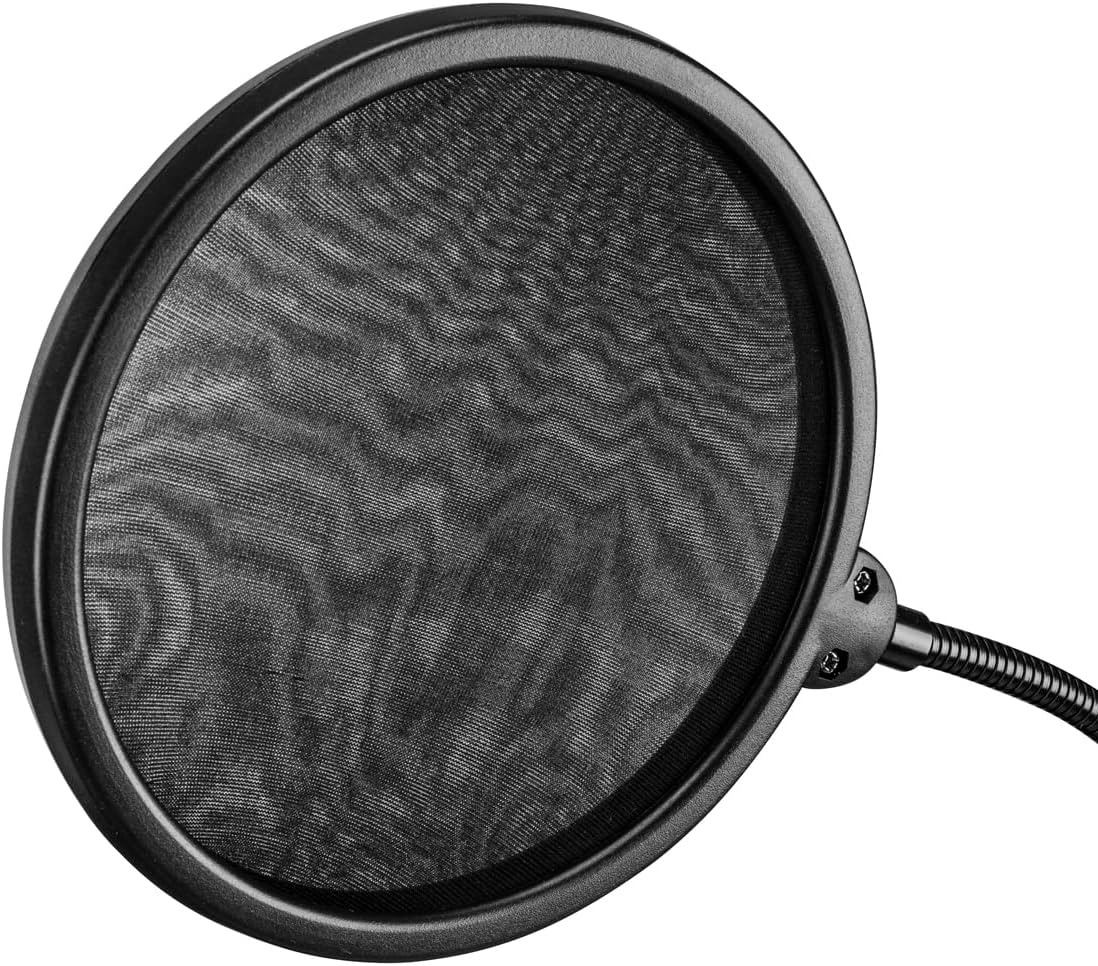 Audio-Technica AT2035 Cardioid Condenser Side-Address Microphone, 20Hz to 20kHz Frequency Response, - Bundle with On-Stage Broadcast Boom Arm with XLR Cable, Samson PS04 Pop Filter, 20' XLR Mic Cable