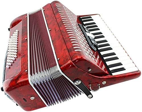 Accordion 60 Bass 34-Key Toy Accordion Musical Instruments 5 Voice Change Adult Performance Accordion Performance Instrument for Dad or Mum (Color : Red)