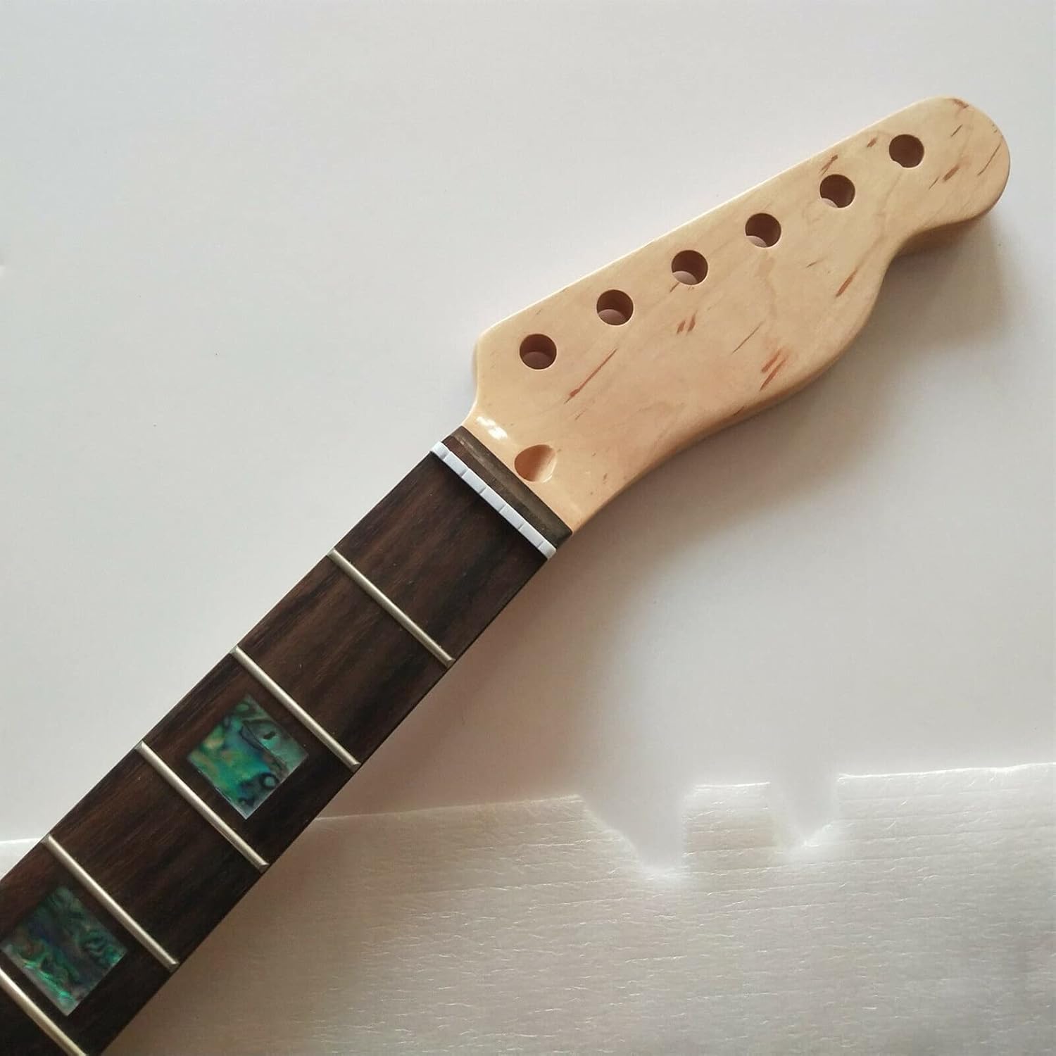 22 Fret 25.5inch Maple Electric Guitar Neck Rosewood Fingerboard Real Inlay Parts Unfinished Guitar Neck