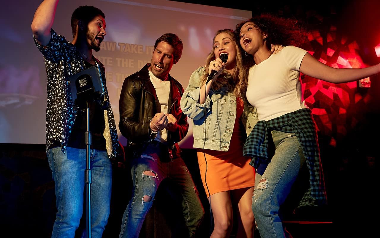 Singing Machine SingCast MAX Bluetooth Video Casting Karaoke Machine, Party Speaker, Microphone, 22 Voice Effects, Pitch Correction, Lights, Stand, 35W Sound for PA System Function for Adults & Kids