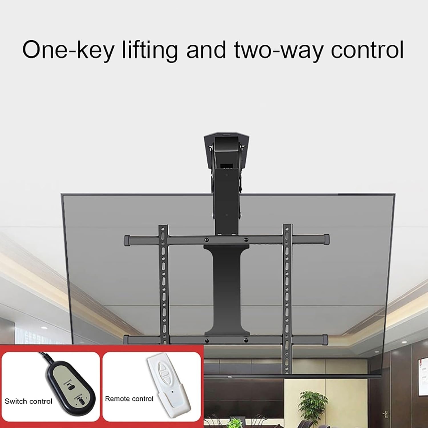 TV Stand,Electric TV Wall Mount, Full-Motion, Articulating TV Wall Mount Bracket, Motorized Ceiling TV Bracket for 32-75inch TVs, Two Installation Methods