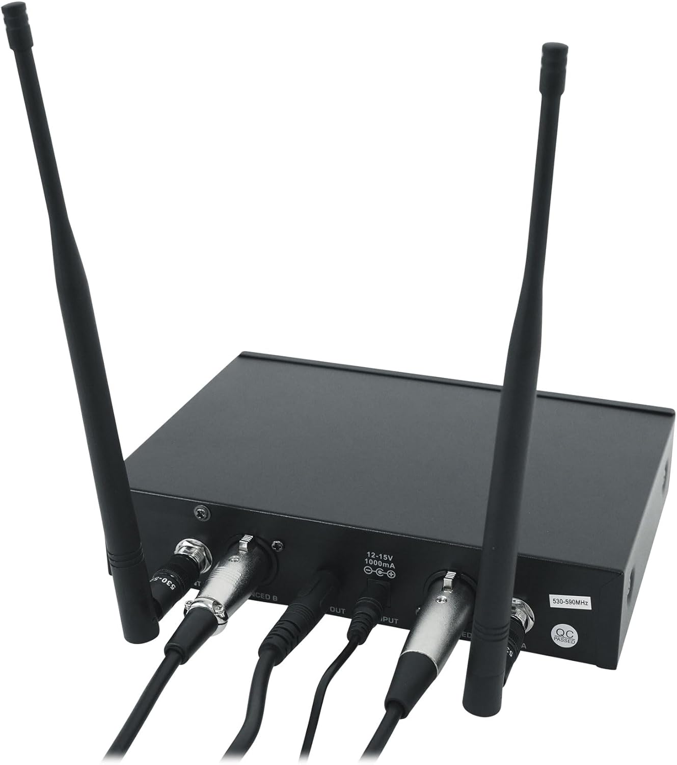 Rockville RWM-200 H2 Dual Handheld UHF Microphone System, 200 Channels, On-Mic 3-Band EQ & Echo, up to 500ft Range, XLR Outputs, Cardioid Mics, Full Metal Build, Ideal for Events, DJ, Karaoke