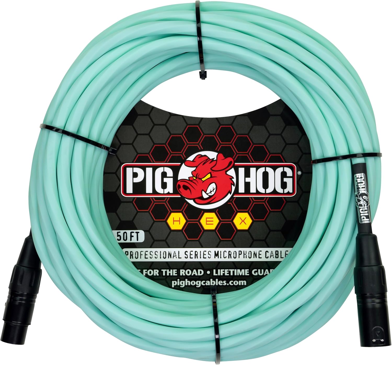 Pig Hog Hex Series Mic Cable, Seafoam Green, 50 Feet