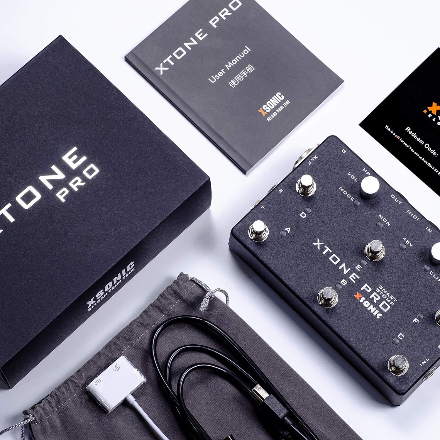 XTONE PRO 192K Professional Mobile Audio Interface & Ultra Low Latency & 192KHz & 114dB & Two input & Mic preamp & expression pedal
