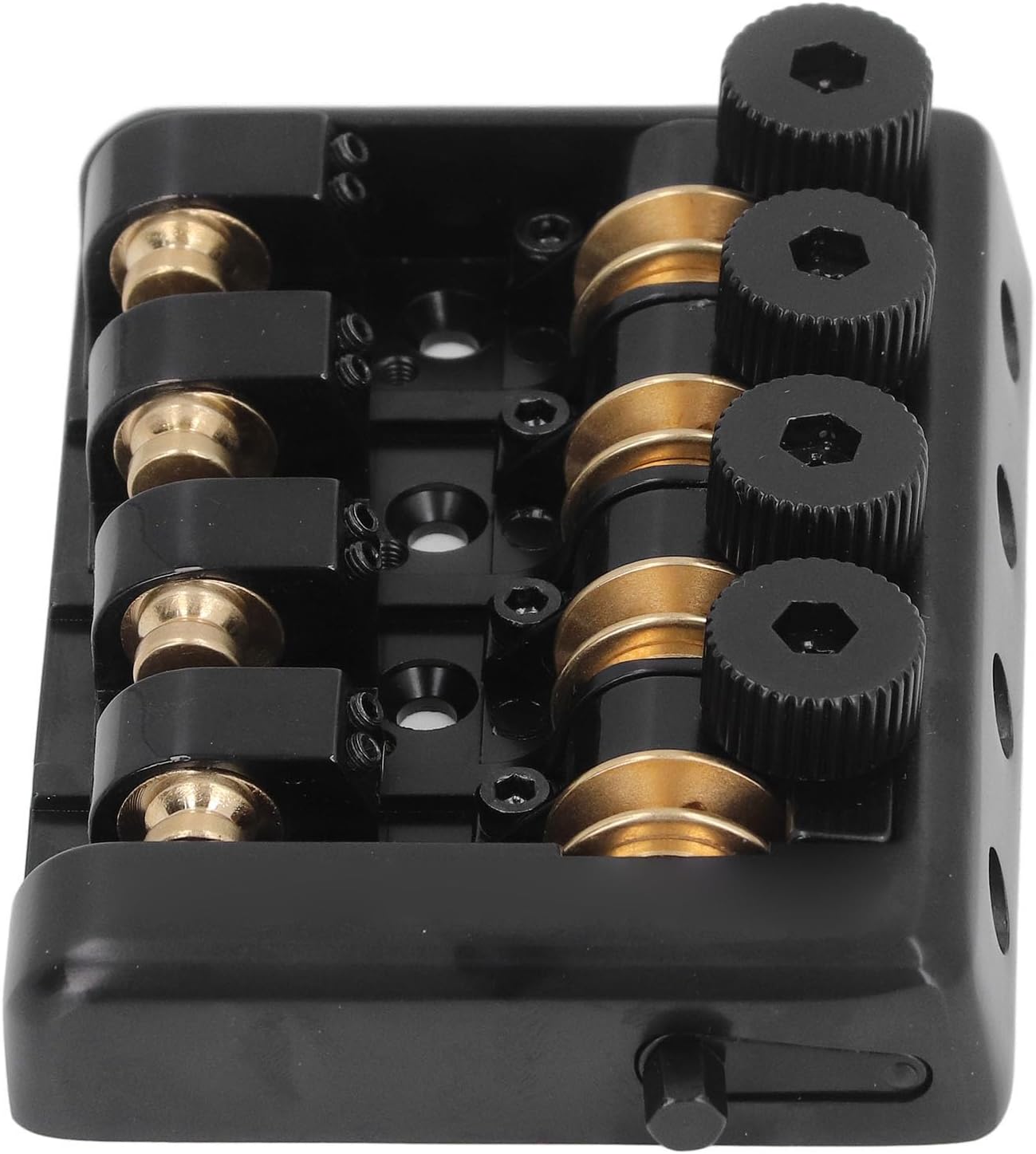 Zinc Alloy Brass 4 String Headless Electric Bass Bridge Replacement with String Lock - Robust Construction, Smooth Performance - Designed for 4 String Headless Electric Basses