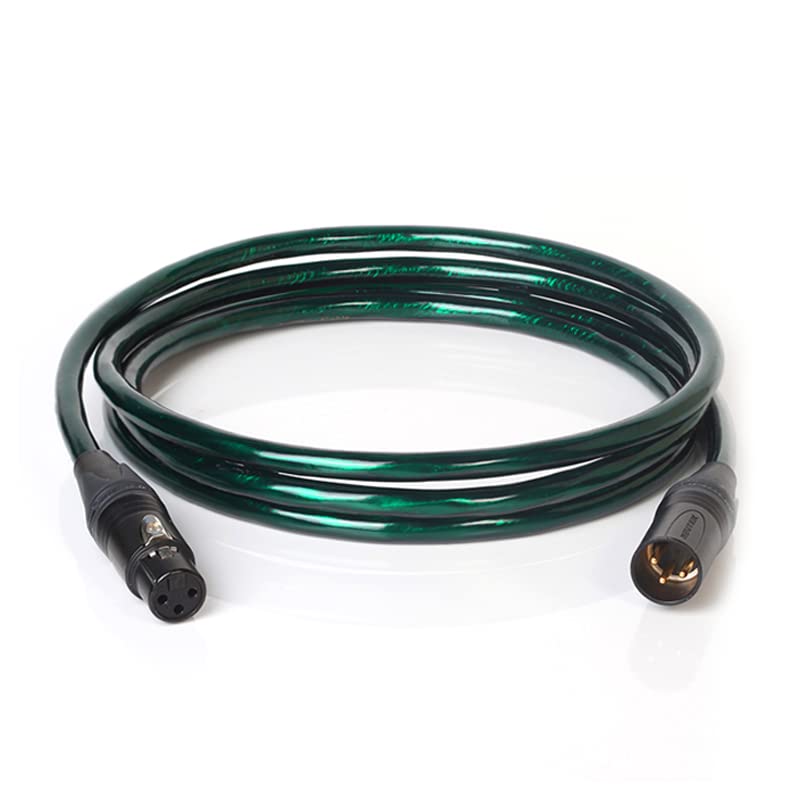 Hi-End Silver Plated XLR Microphone Cable Balanced Male to Female Luxury Emerald 4Core Neutrik XLR Connector for Mixer Amplifier (30)