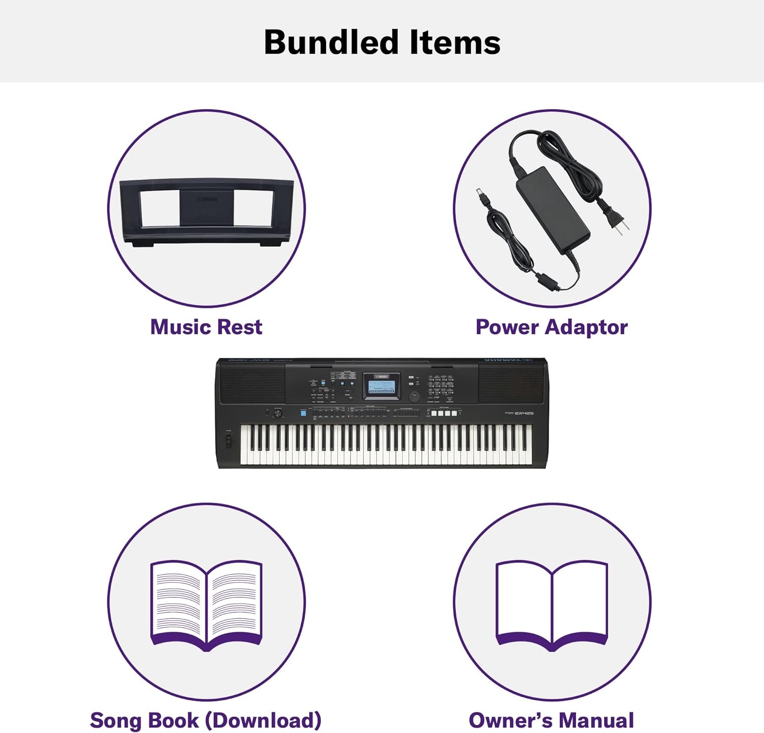Yamaha, 76-Key Touch-Sensitive Advanced Portable Keyboard with Power Adapter (PSREW425)