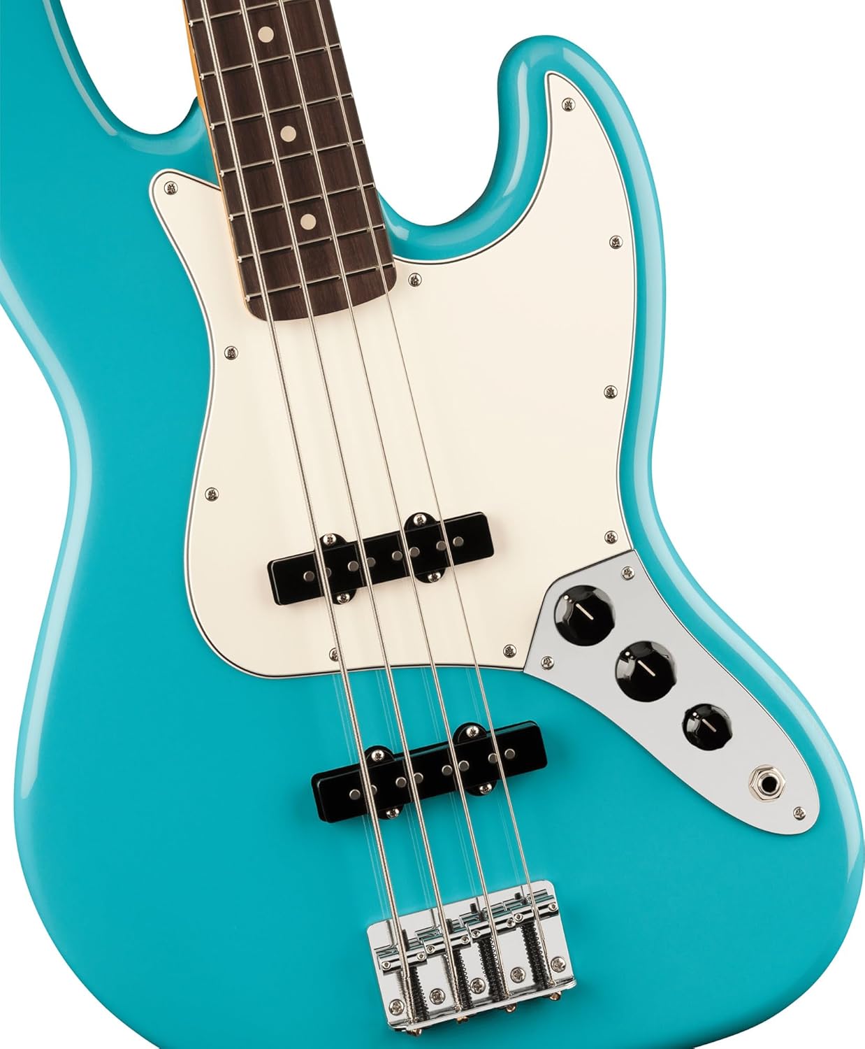 Fender Player II Jazz Bass - Aquatone Blue Bundle with Gig Bag, Strap, Cable, 3-Pack Picks, and Guitar Cleaning Kit